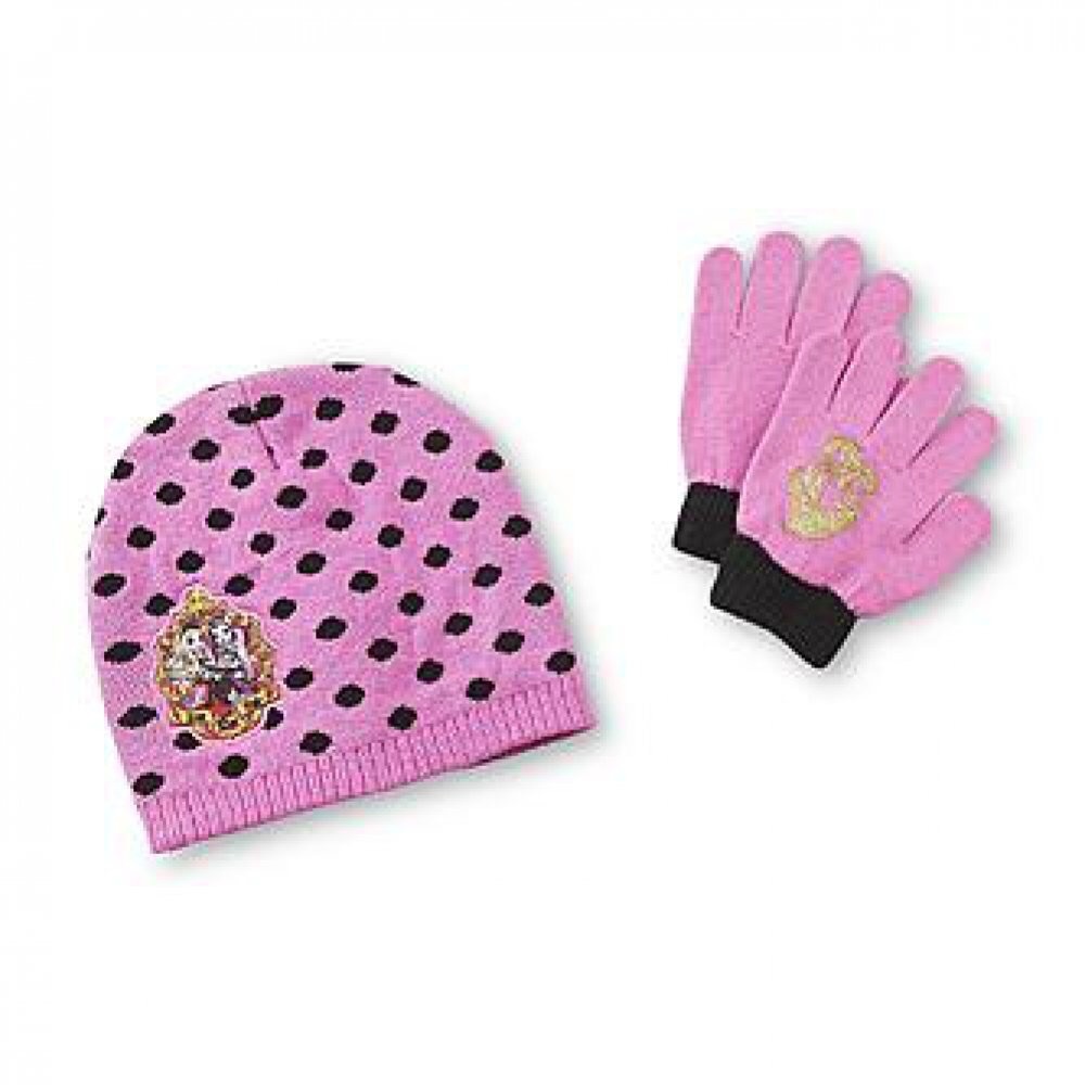 Ever After High Polka Dot Knit Hat and Glove Set